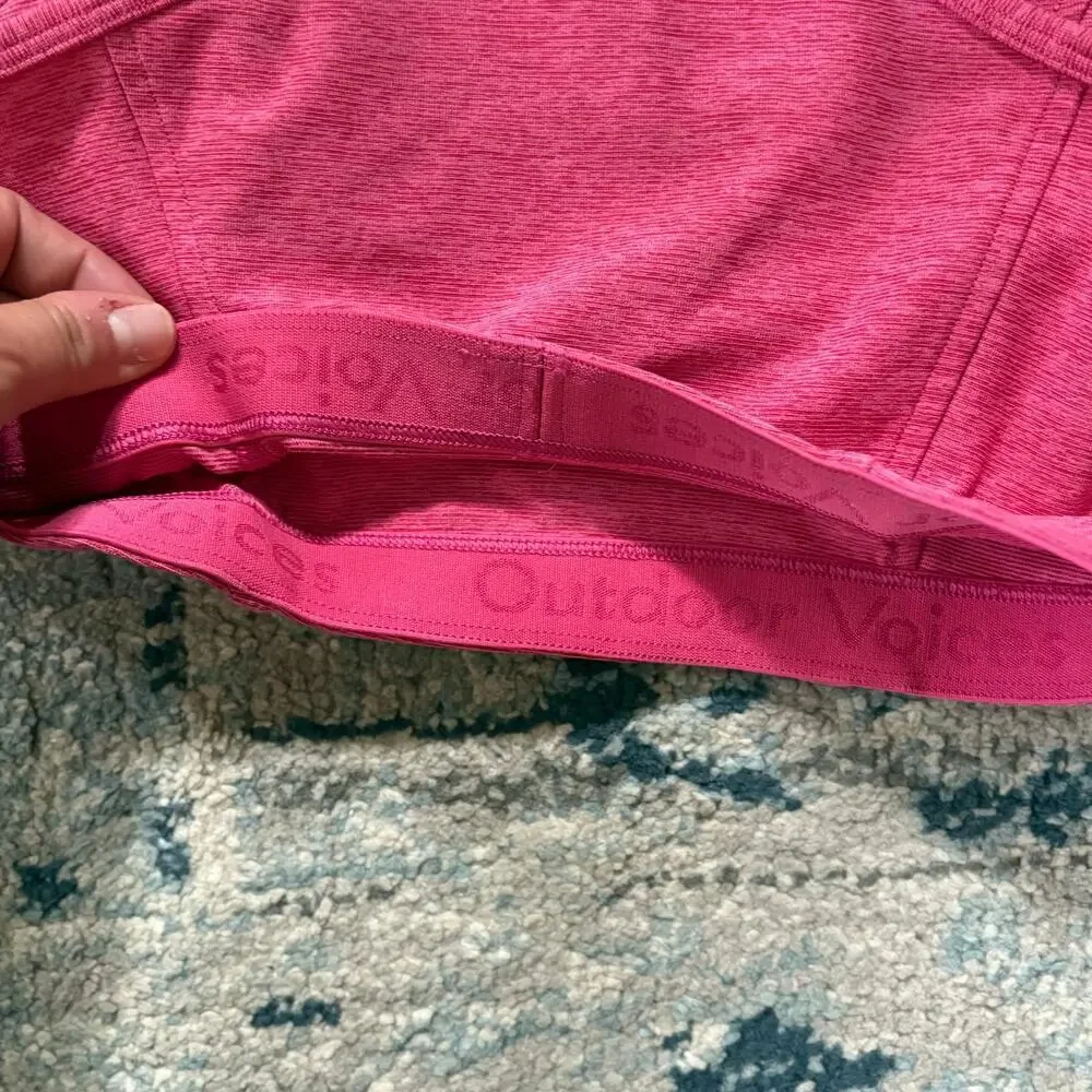 Outdoor Voices Athena Crop Top Heathered Pink